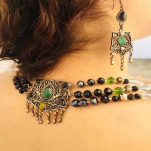 Collier Ethnique Both Sides avec boucles d’oreilles 20034